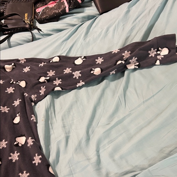 Cozy Gray Penguin Pajama Onesie - Picture 2 of 6